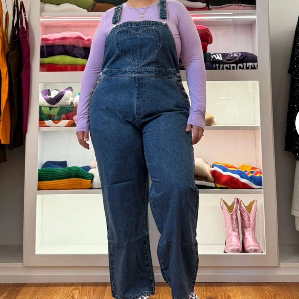 Overall Jeans with Heart Pocket